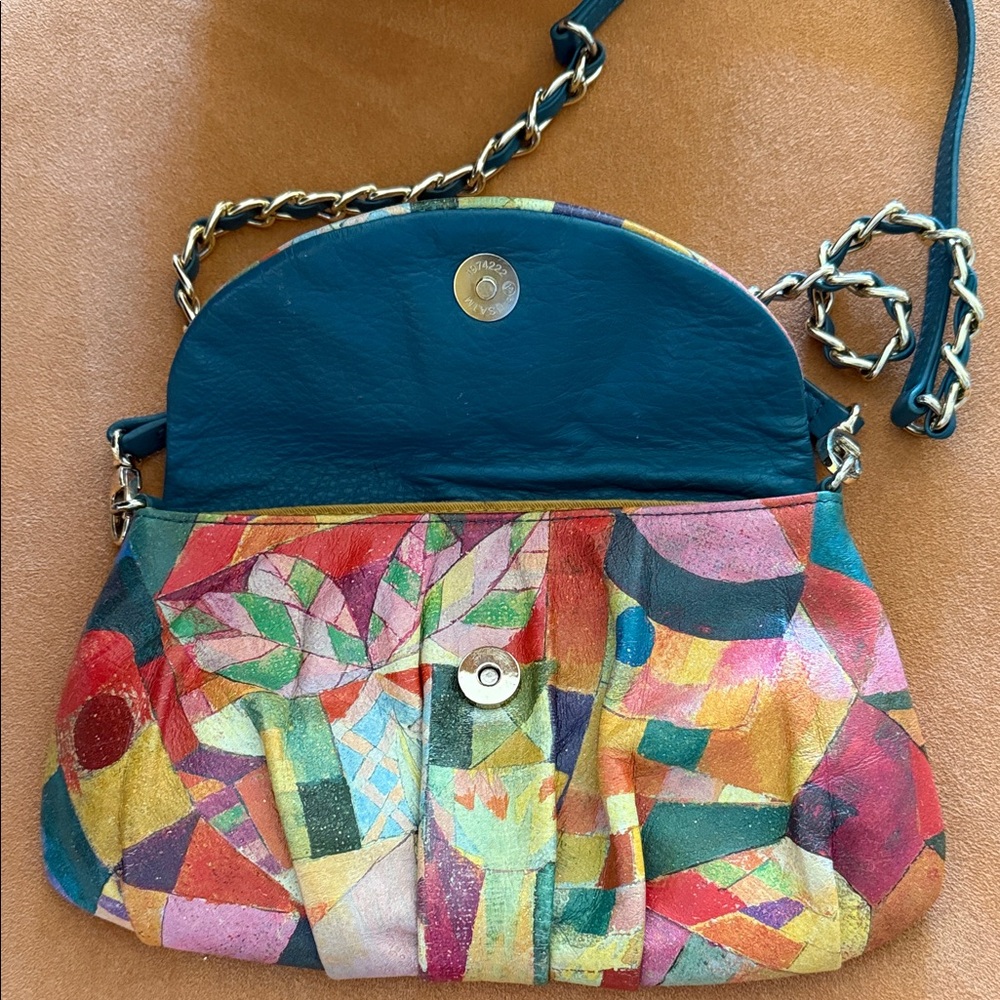 JCON Los Angeles Paul Klee Image Handpainted  Crossbody or Clutch Bag - Picture 3 of 5